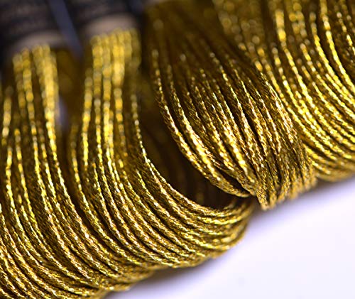 24 Skeins Metallic Embroidery Thread -Cross Stitch Threads - Friendship Bracelets String - Crafts Floss Gold and Sliver - color: Gold and sliver, size: 24 skiens