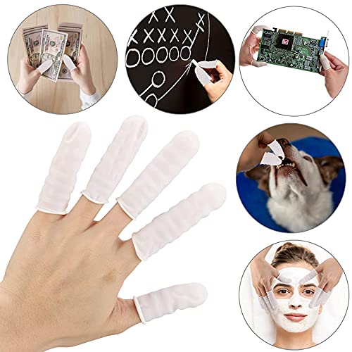 BTYMS 400 Count Latex Finger Cots Medium Fingertip Gloves Disposable Finger Rubber Tips Protector Anti-Static - size: Medium (Pack of 400)