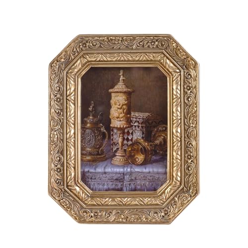 Vintage Picture Frames 2.5x3.5 Octagon Bronze Antique Ornate Picture Frames for Tabletop and Wall Mount with Glass Front Retro Home Decor Old Fashioned Victorian Photo Gallery Wall Decor - color: Bronze, size: 2.5x3.5