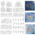 Floral Water Soluble Embroidery Patterns, 5 Sheets Stick and Stitch Embroidery Papers Wash Away, Transfer Paper with Pre-Printed Flower Leaves Designs Customized Gifts for Hand Sewing Lovers Beginners - size: Flower A