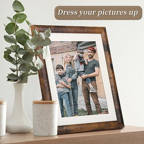 AEVETE Picture Frame 8x10 Dark Brown Photo Frames Rustic for Wall and Desk - color: Rustic Brown, size: 8x10