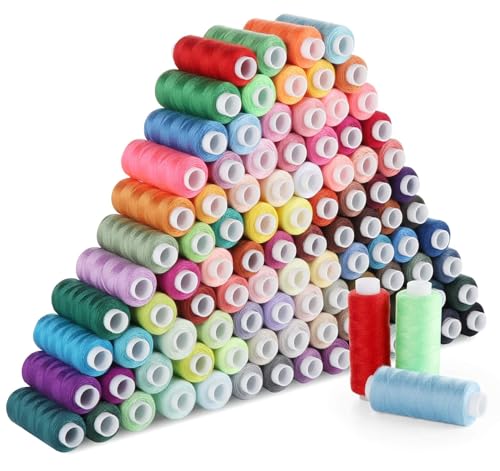 100 Color All Purpose Sewing Thread Assortment, 300 Yards Each