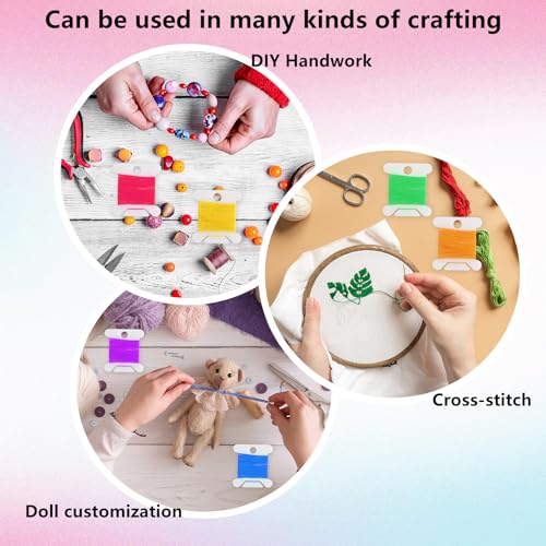 400 PCS Embroidery Floss Bobbins, Plastic Embroidery Floss Organizer, Embroidery Thread Cards for Cross Stitch Thread Holder Sewing Storage - color: White