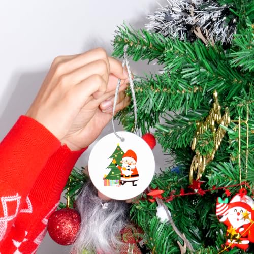 100 Pcs Christmas Ornament Ribbon Hangers, Thin Hand Tied Ornament Ribbon Loops - color: Silver