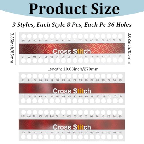 24Pcs 3 Styles 36 Positions White Paper Embroidery Floss Holder Organizer Cards Cross Stitch Thread Holders Bobbins Winding Plate Board Card Tool Bulk for Crafts DIY Sewing Storage Supplies