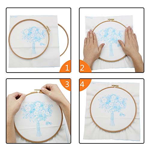 2 Pack 7 Inch Embroidery Hoop, Guofa 18CM Beech Wood Cross Stitch Hoops, Decorative Hanging Embroidery Frame for Needlepoint Sewing Project - style: 7 inch