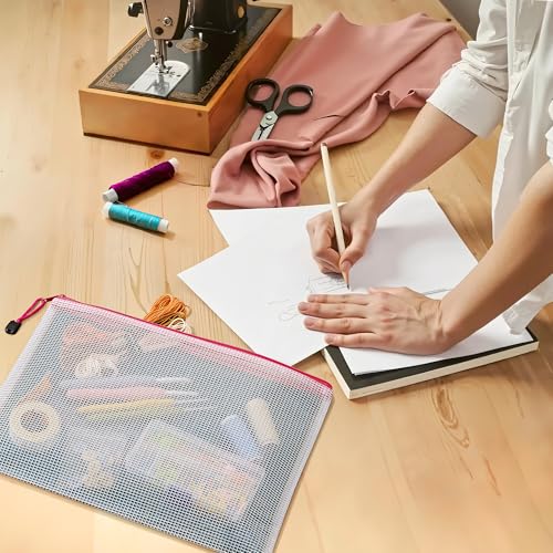 JARLINK A4 Mesh Zipper Pouch Bags, 56 Pcs Waterproof Zipper Pouch Bags - style: 56pcs