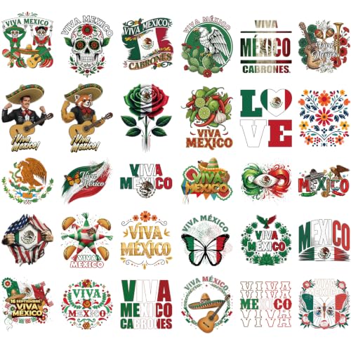 30 Pcs Mexico Independence Day DTF Transfers Ready to Press - style: Mexican Independence Day
