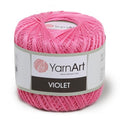 Yarn Art 1 Skein YarnArt Violet,100 Mercerized Cotton Yarn Threads Crochet Lace Hand Knitting Yarn Embroidery Arts Crafts (Pink 5001) - color: 5001