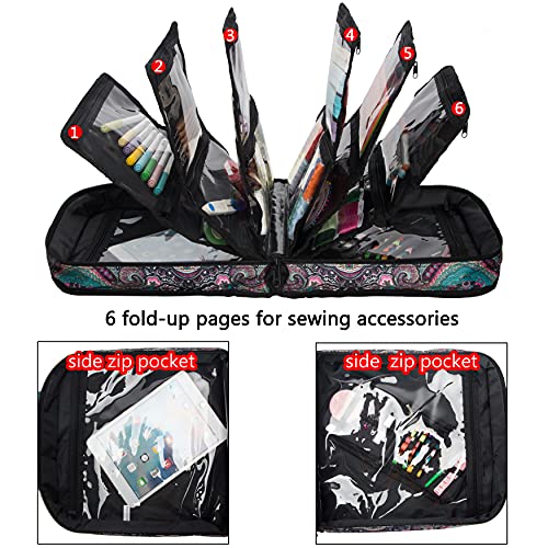 PACMAXI Sewing Accessories Storage Bag, Knitting, Craft Tools - color: paisley