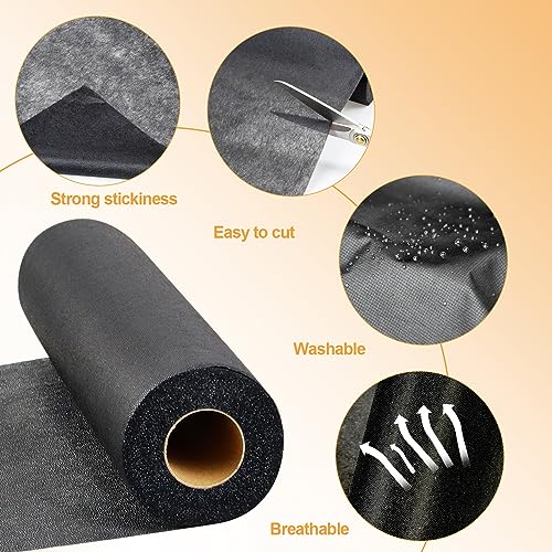 PLANTIONAL 11.6"x30yd Light Weight Non-Woven Fusible Interfacing for Sewing - color: Black, size: Light Weight