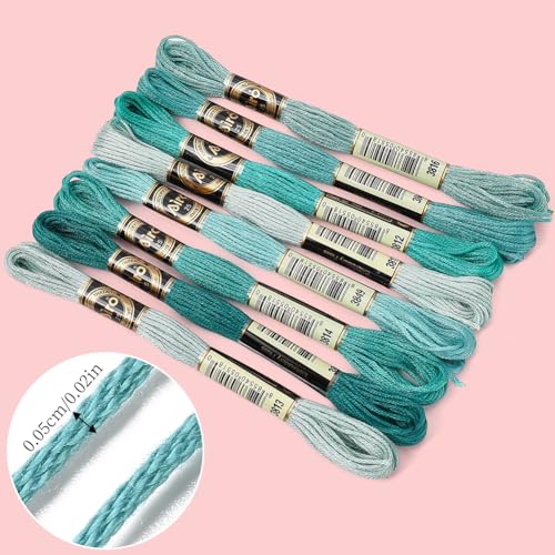 Green Blue Gradient Embroidery Floss Thread for Sewing Bracelet - color: Light Green, size: 70 Yards