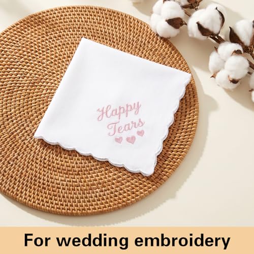 6 Pcs White Cotton Handkerchiefs, 11 Inch Soft Handkerchiefs for Women