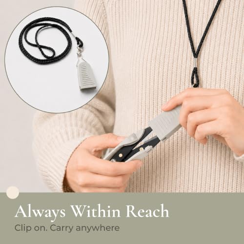 Beaditive Premium Thread Snips - Thread, Yarn, Embroidery Snipper for Sewing, Quilting, Knitting, Jewelry Making - High-Carbon Steel Blades with Protective Cap and Lanyard (Warm Grey) - color: Warm Grey