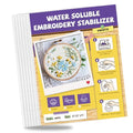 Water Soluble Embroidery Stabilizer, 8PCS 8.5"x11" Printable Embroidery Transfer Paper Self-Adhesive Embroidery Paper for Hand Machine Embroidery