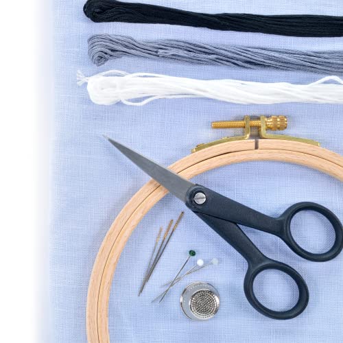 LEISURE ARTS Embroidery Kit for Beginners - Green Fields - Cross Stitch Kit for Adults - Includes 8'' Hoop & Pattern