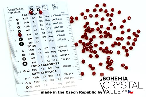 100 pcs Faceted Fire Polished Pressed Czech Glass Beads 3mm (0.12in), Bohemian Dark Ruby Red - 90100 - color: Ruby Red