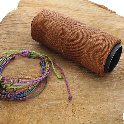 The Beadsmith Knot It Waxed Polyester Cord – Coffee Color – 0.7mm Diameter – Light Wax, 144 Meters (472 Feet) Per Spool – Make Jewelry, Macrame, Friendship Bracelets and DIY Crafts - color: Coffee