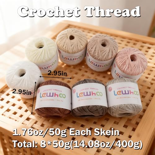 Crochet Thread Size 10, 8 Pearl Mercerized Cotton Crochet Yarn Ball - color: multicolor 3