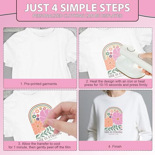 Rngmsi 20 Pcs Boho Bible Flower Dtf Transfers Ready to Press for Clothes - style: Boho