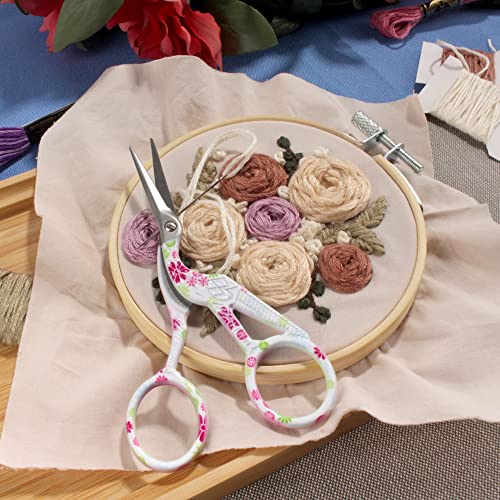 JubileeYarn Pointed Tip Embroidery Craft Stainless Steel Stork Scissors - White - 1 Unit - color: Stork White, size: 1 Unit
