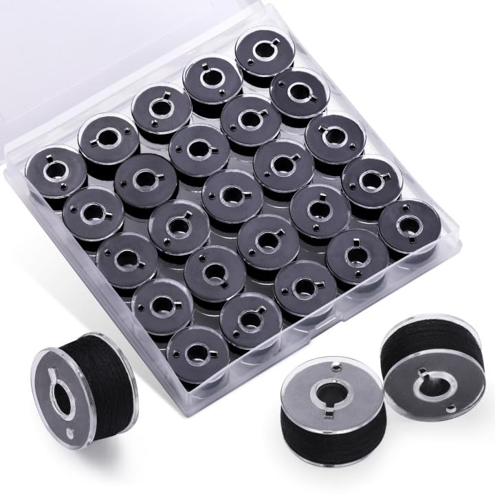 Uzecpk Sewing Thread Bobbin Thread 25 PCS Sewing Machine Bobbins - color: 25 Black, size: 25 Pcs