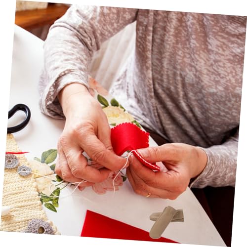 Gadpiparty 20 pcs Leather Finger Cots Sewing Finger Protectors for Needle Felting Knitting Hand Sewing and DIY Crafts Breathable Flexible Covers One Size