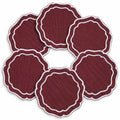 Linen Coasters for Drinks, Set of 6, 6 inch, Cinnabar - color: 1270 - Cinnabar, size: 6 inches
