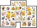 Vintage Honey Bee Rub-on Transfer Stickers Decals, 8.3 x 5.9 Inch, 3 Sheets Bee Design for Paper Crafts