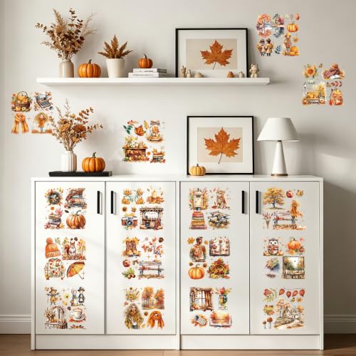 16 Pcs Fall Chinoiserie Rub-On Transfers for Furniture & Crafts - style: Fall Chinoiserie