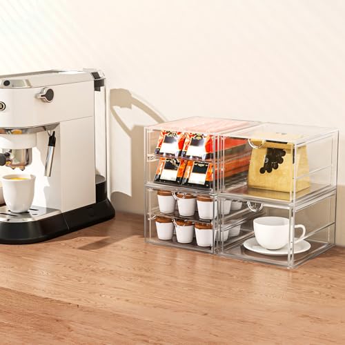 caktraie 4-Drawer Acrylic Storage Organizer for Desk, Crafts,Vanity - size: 4 Drawers