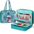 FINPAC Sewing and Craft Supplies Storage Tote Bag with Clear Pockets - color: Emerald Illusions