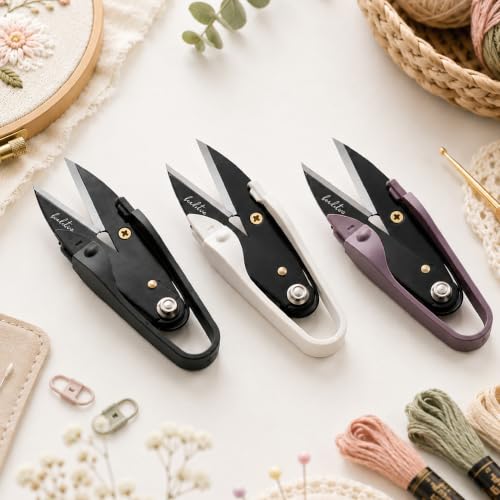 Beaditive Premium Thread Snips - Thread, Yarn, Embroidery Snipper for Sewing, Quilting, Knitting, Jewelry Making - High-Carbon Steel Blades with Protective Cap and Lanyard (Purple) - color: Purple
