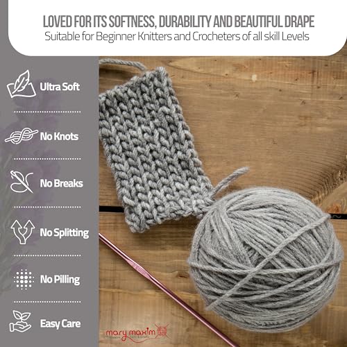 Mary Maxim Starlette Yarn, Acrylic Yarn, 3.5 OZ, 180 Yards, Grey Heather - color: Grey Heather