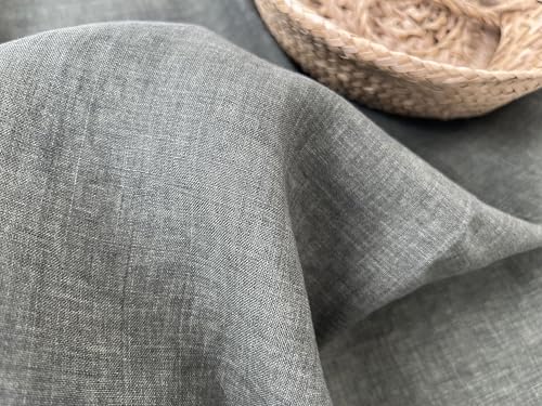 100% Linen Fabric – Lightweight Delavé Vintage Dyed – Two-Tone Effect – Pre-Washed Soft & Breathable – by The Linen Lab (Khaki, 3 Yard pre Cut) - color: Khaki, size: 3 yard pre cut