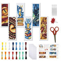FREEBLOSS 6 Set Cross Stitch Bookmark Kit for Beginner Adults Dragon Stamped Embroidery Bookmark Kits Cross Stitch Kits with Instruction Bookmarks Making Kit for Book Lovers 8x2.4in/20x6cm - style: Loong