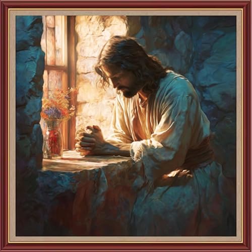 Dooxvey Cross Stitch Kits for Adults Beginners,Full Range of Cross-Stitch Stamped Kits Needlepoint Kits for Beginners Embroidery Kits 11CT Cross Stitch Patterns-Jesus' Prayer 18x18 inch - color: Magicolor03