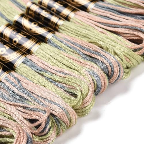 FASHEWELRY 10 Skeins Embroidery Floss Thread 0.5mm Dyed Cross Stitch Floss 6-Ply Friendship Bracelet String for Jewelry Making Bracelets Sewing Knitting Stitching Craft DIY (Dark Sea Green) - color: Dark Sea Green, size: 0.5mm