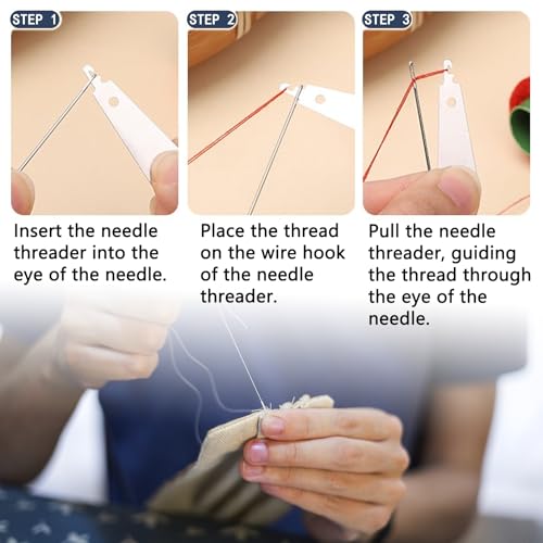 44Pcs Sewing Tool Set, Big Eye Steel Sewing Needle Kit for Hand Sewing - color: 44P