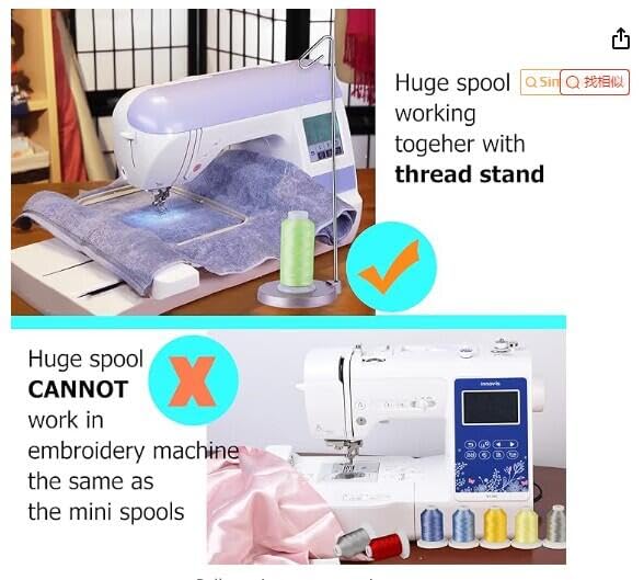 Simthread 42 Options Various Assorted Color Packs of Polyester Embroidery Machine Thread Huge Spool 5000M for All Embroidery Machines (4 Black)