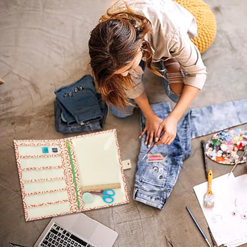 INFUNLY Versatile Needlework Portfolio Project Keeper 10"×13.5" Sewing Folder Needle and Thread Holder for Sewing Supplies Storage Portable Needlework Organiser for Home Traveler Adults Kids Beginner