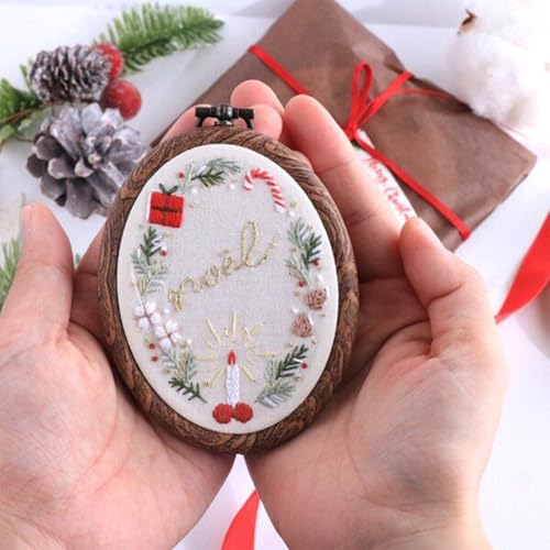 Embroidery&Cross Stitch Frames for Display,6PC Oval Embroidery Hoops,Three Sizes of Oval Framess for Embroidery Perfect for Sewing, Home Decor and Embroidery