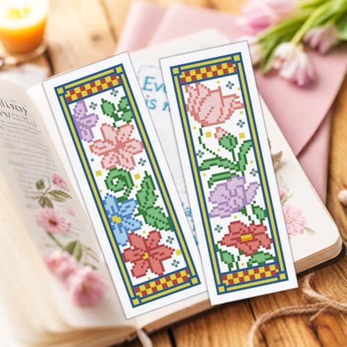 ORIGACH 6 Pack Medieval Garden Flower Cross Stitch Kit - style: Medieval Garden Flower