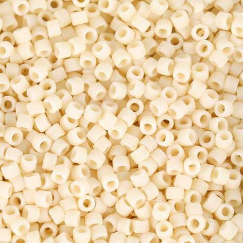 Miyuki Delica Seed Beads - color: DB0762 - Matte Opaque Cream