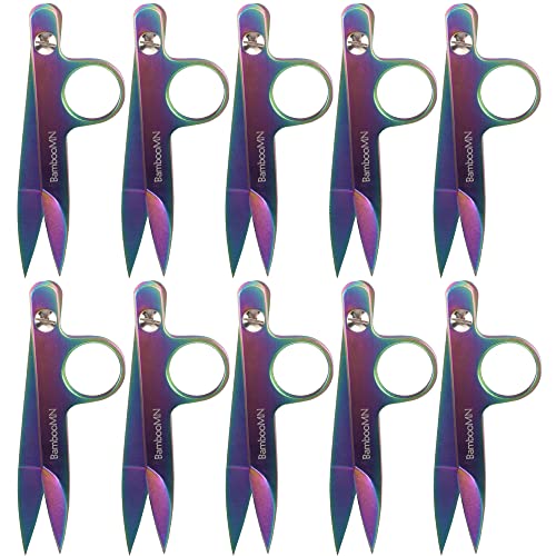 JubileeYarn Professional Multi-Purpose Titanium Precision Trimmer - Rainbow - 10 Pairs - color: Titanium - Rainbow, size: 10 Pairs