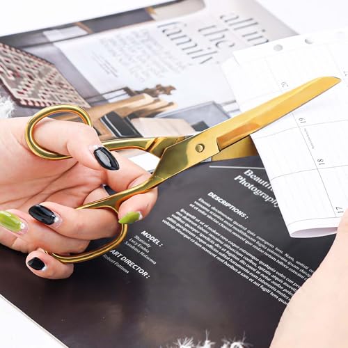 7" Gold Scissors, Sharp Tailor Fabric Craft Office Shears - color: New Gold