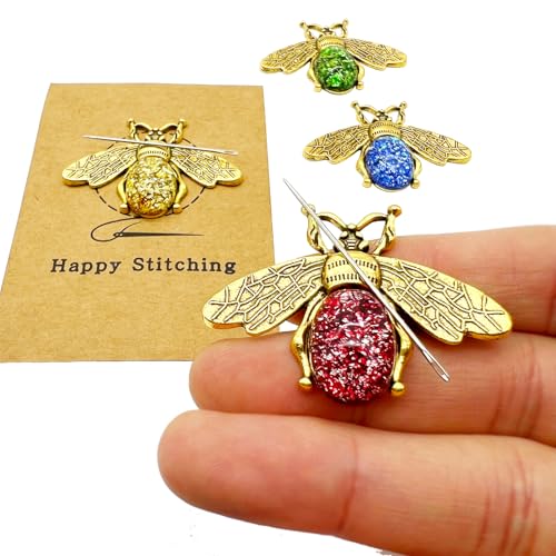 PARKUVALLEY 4pcs Bee Needle Minder for Cross Stitch - size: 4pcs Bee