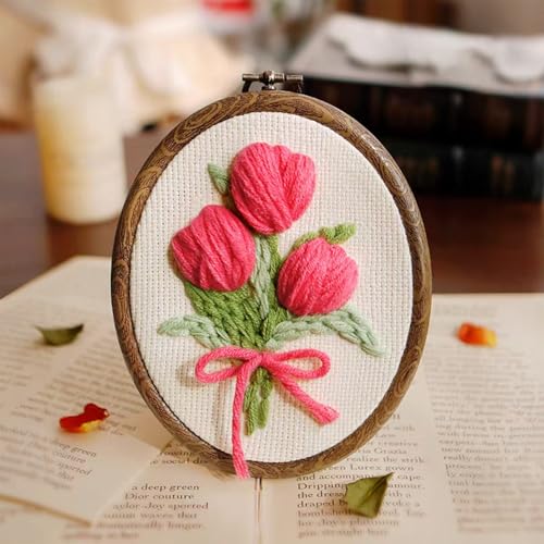 Embroidery&Cross Stitch Frames for Display,6PC Oval Embroidery Hoops,Three Sizes of Oval Framess for Embroidery Perfect for Sewing, Home Decor and Embroidery
