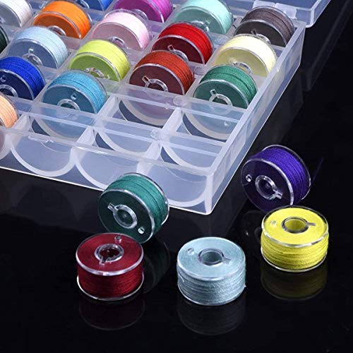Bobbin Box,Machine Bobbin Organizer Plastic Case,Transparent 25 Slots Empty Bobbins Spools Box，Sewing Craft Plastic Case Storage Box for Sewing Machine - size: 4Pack