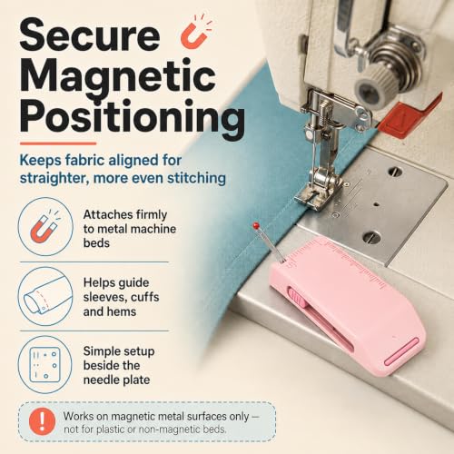 Magnetic Sewing Machine Sleeve Tool,Magnetic Seam Guide for Sewing Machine. - color: Pink